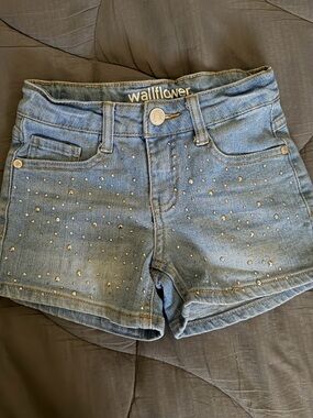 Studded Wallflower Light Blue Denim Shorts